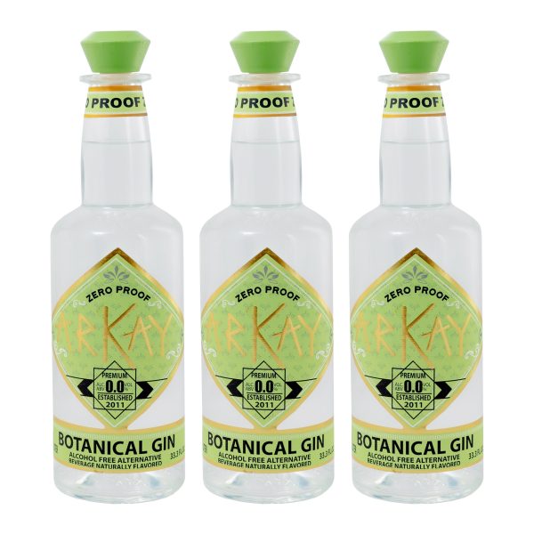 Deal 24 Bottles Arkay Zero Proof  Botanical Gin Alternative 33.3 FL OZ / 1 Liter