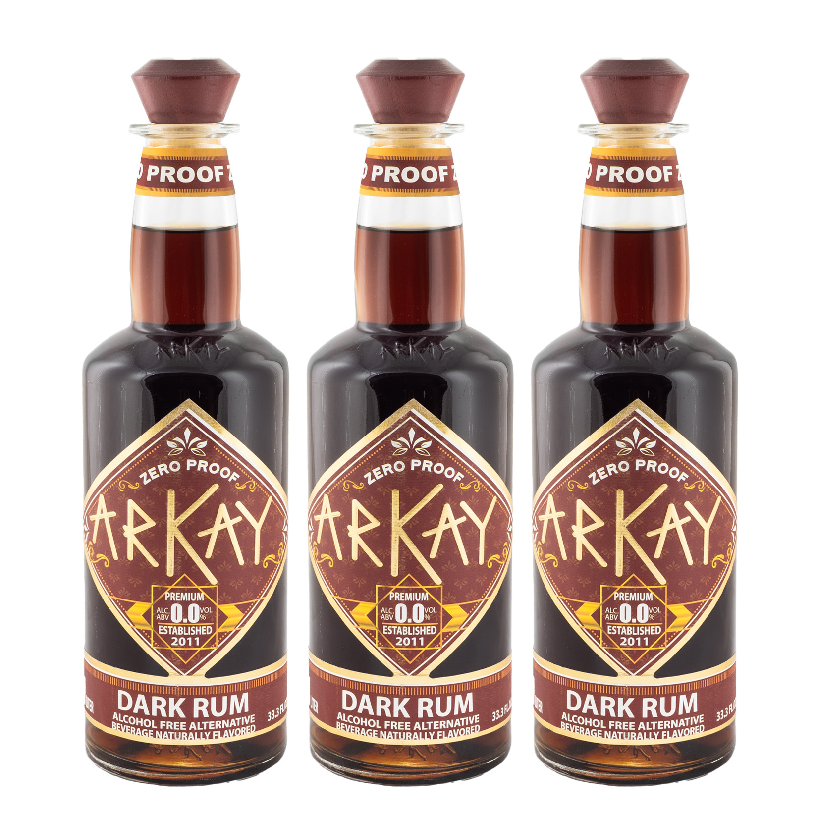 Deal 12 Bottles Arkay Zero Proof Dark Rum Alternative