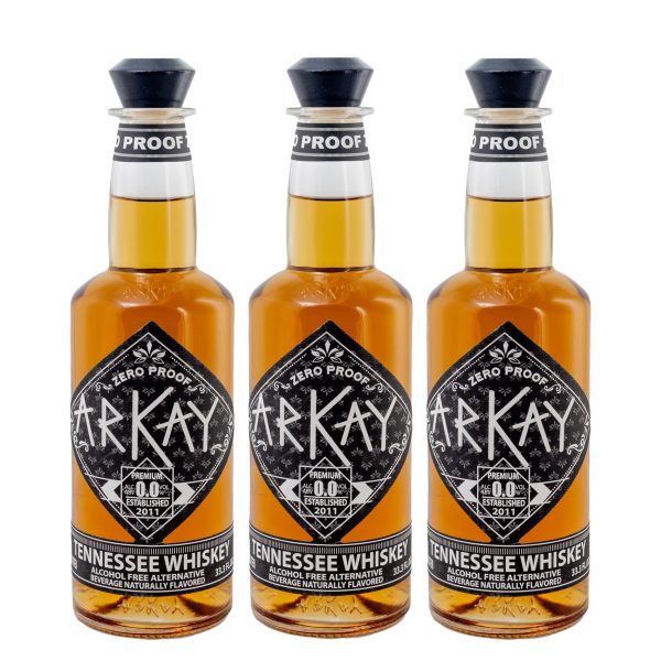 Deal 12 Bottles Arkay Zero Proof Tennessee Whiskey Alternative 33.3 FL OZ / 1 Liter