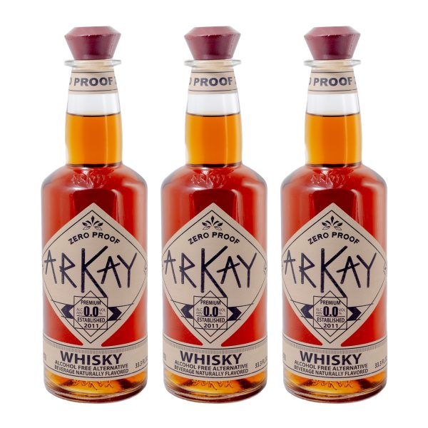 Deal 12 Bottles Arkay Zero Proof Whisky Alternative 33.3 FL OZ / 1 Liter